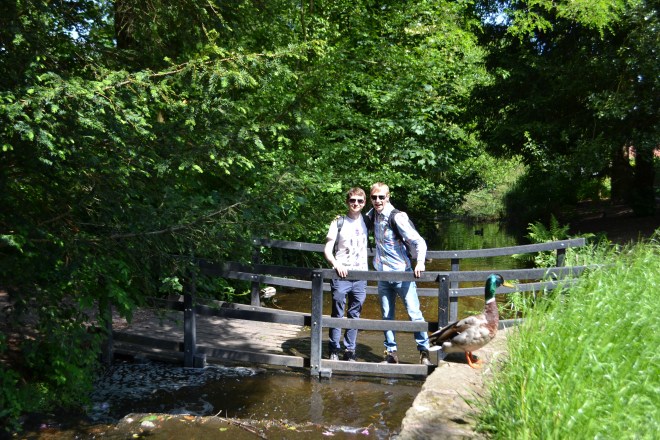 Gary and myself before our wild walk.  Photobombed by a Mallard! ;)