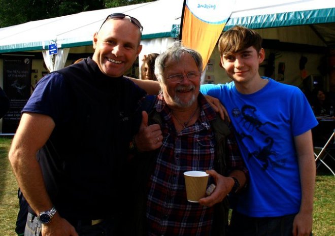 Birdfair 2011 - second time meeting Mike Dilger, first time meeting Bill Oddie.